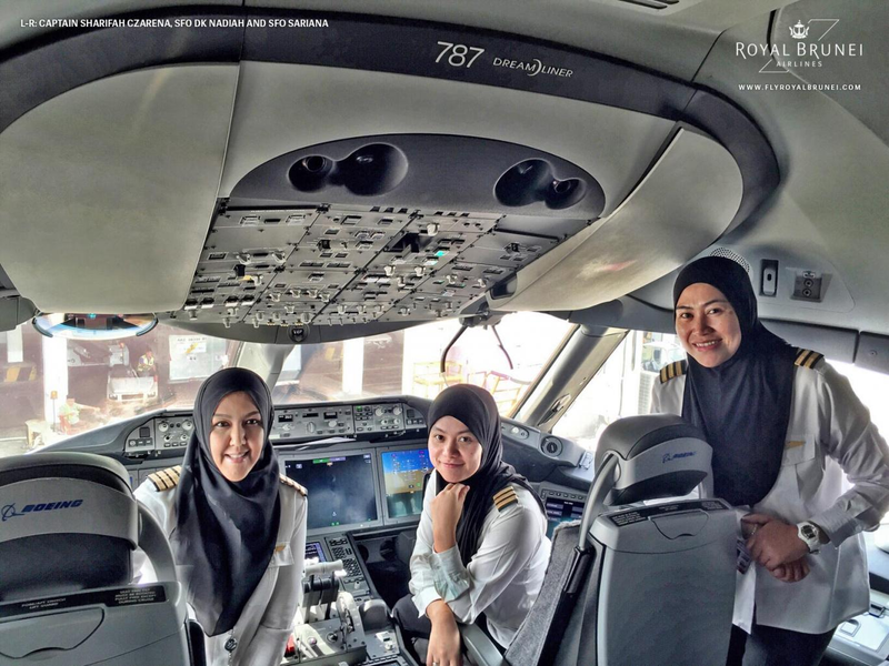 Illustration for article titled First All Woman Royal Brunei Airlines Crew Flies to Saudi Arabia